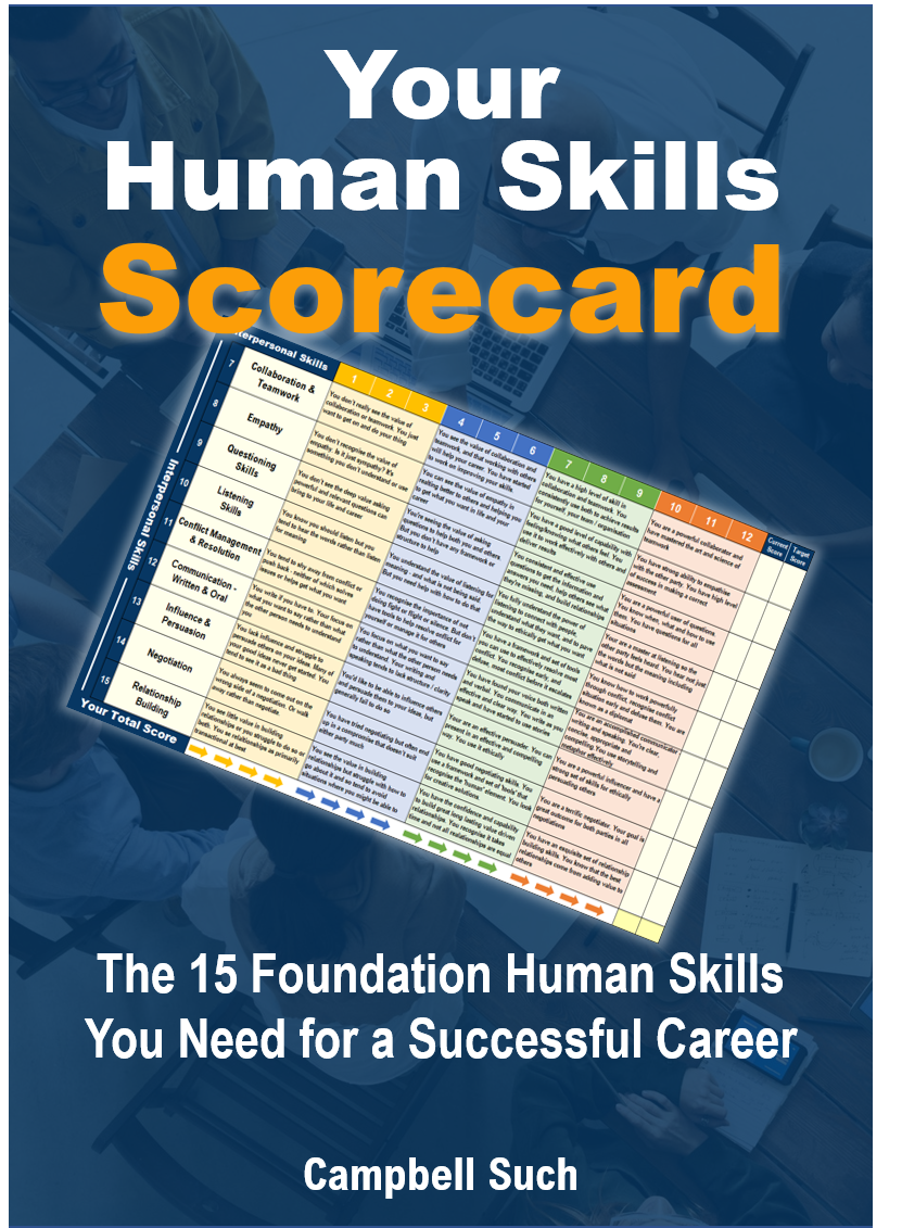 Cover image of Your Free Human Skills Scorecard. The 15 Foundation Human Skills you need for a successful career